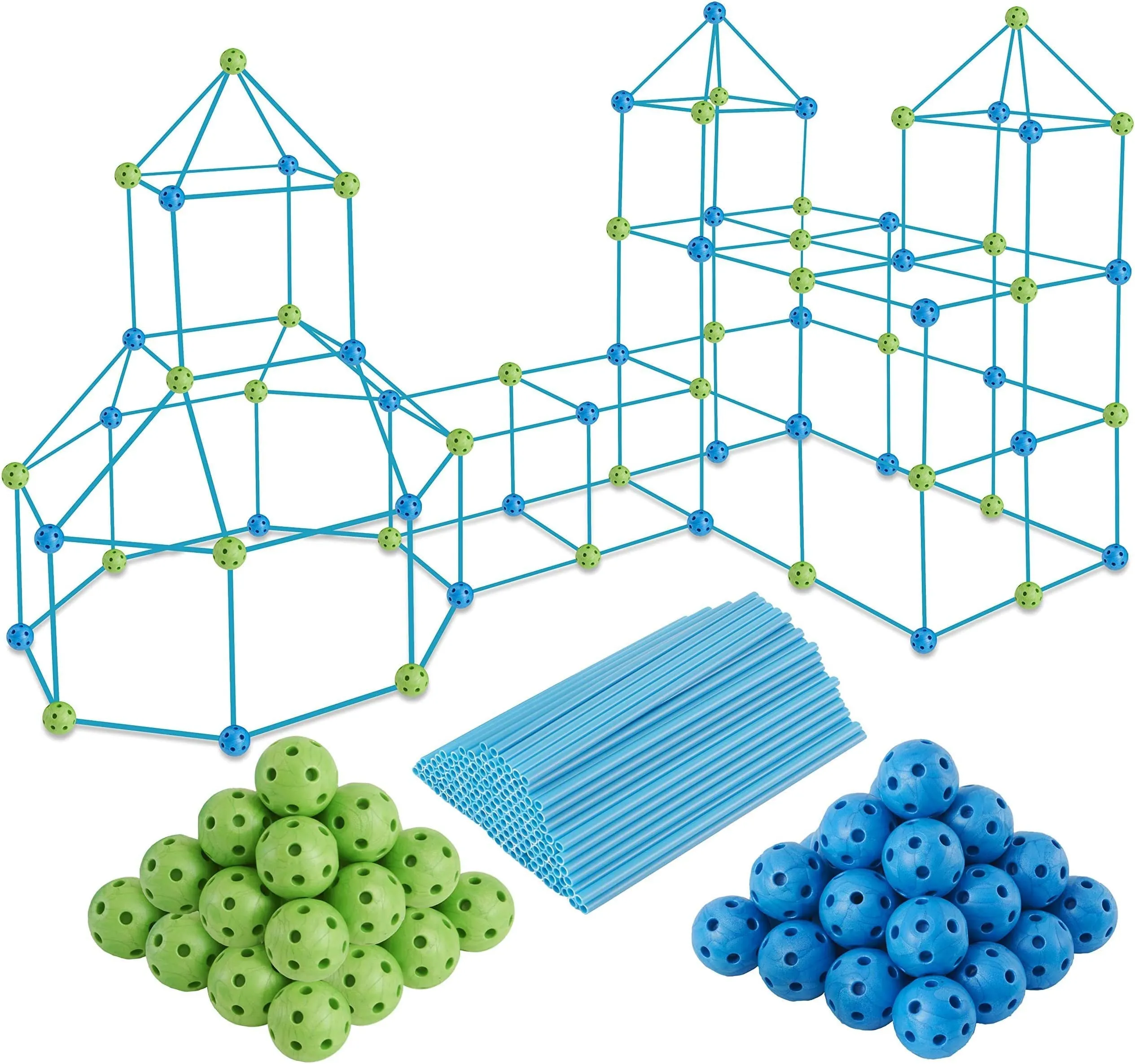 130 PCS Kids Fort Building Kit - Fort Builder | Fort Kit | Crazy Kids Fort Building Set | Build A Fort | Air Fort | Indoor/Outdoor Kids Toys