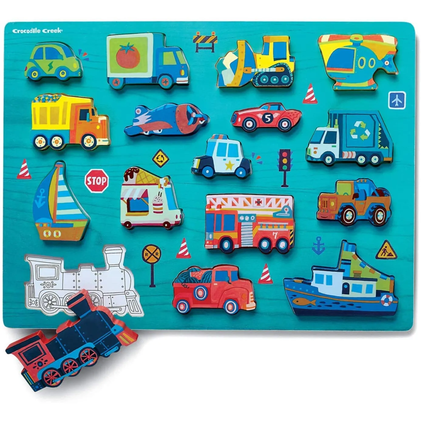 16 Piece Wooden Puzzle and Playset