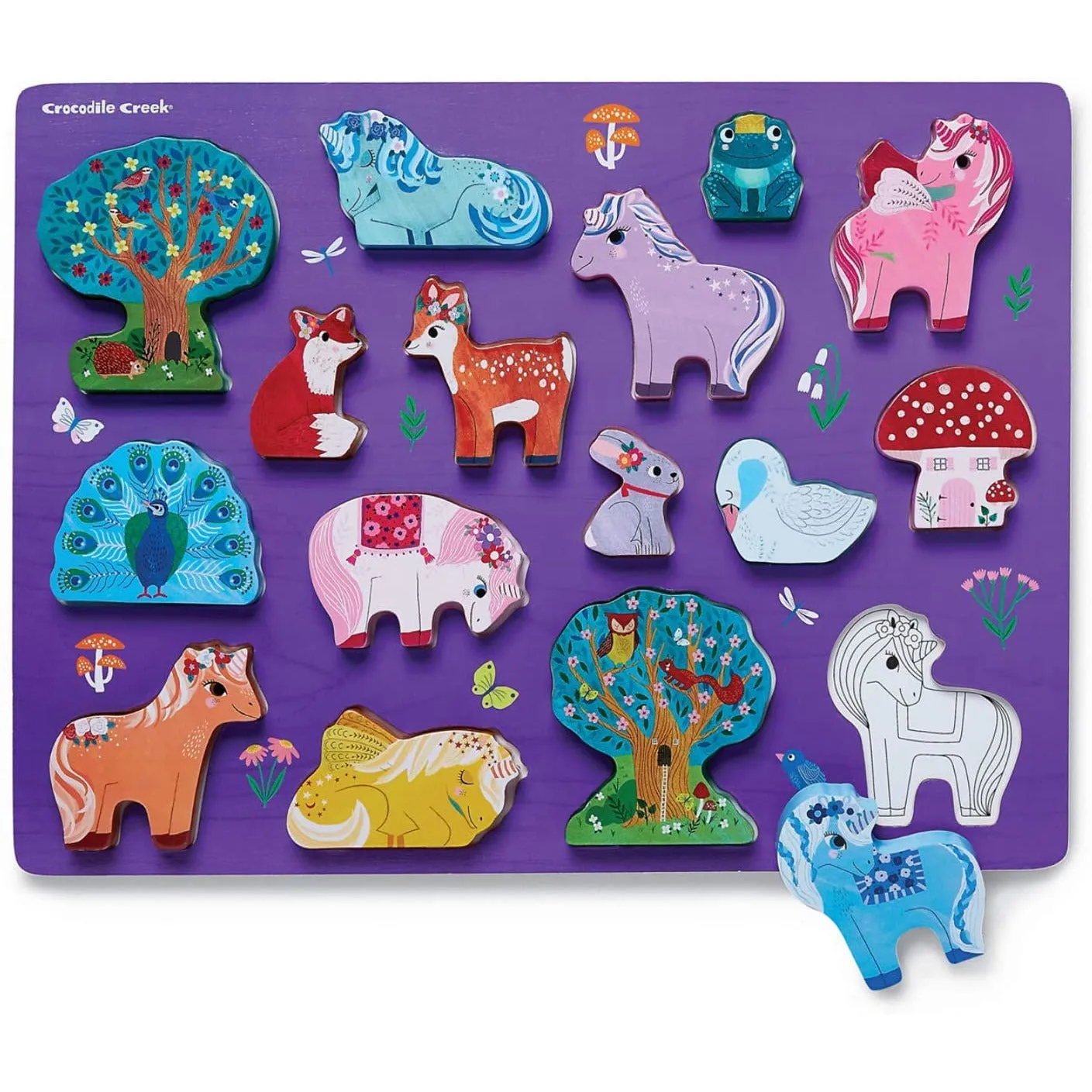 16 Piece Wooden Puzzle and Playset