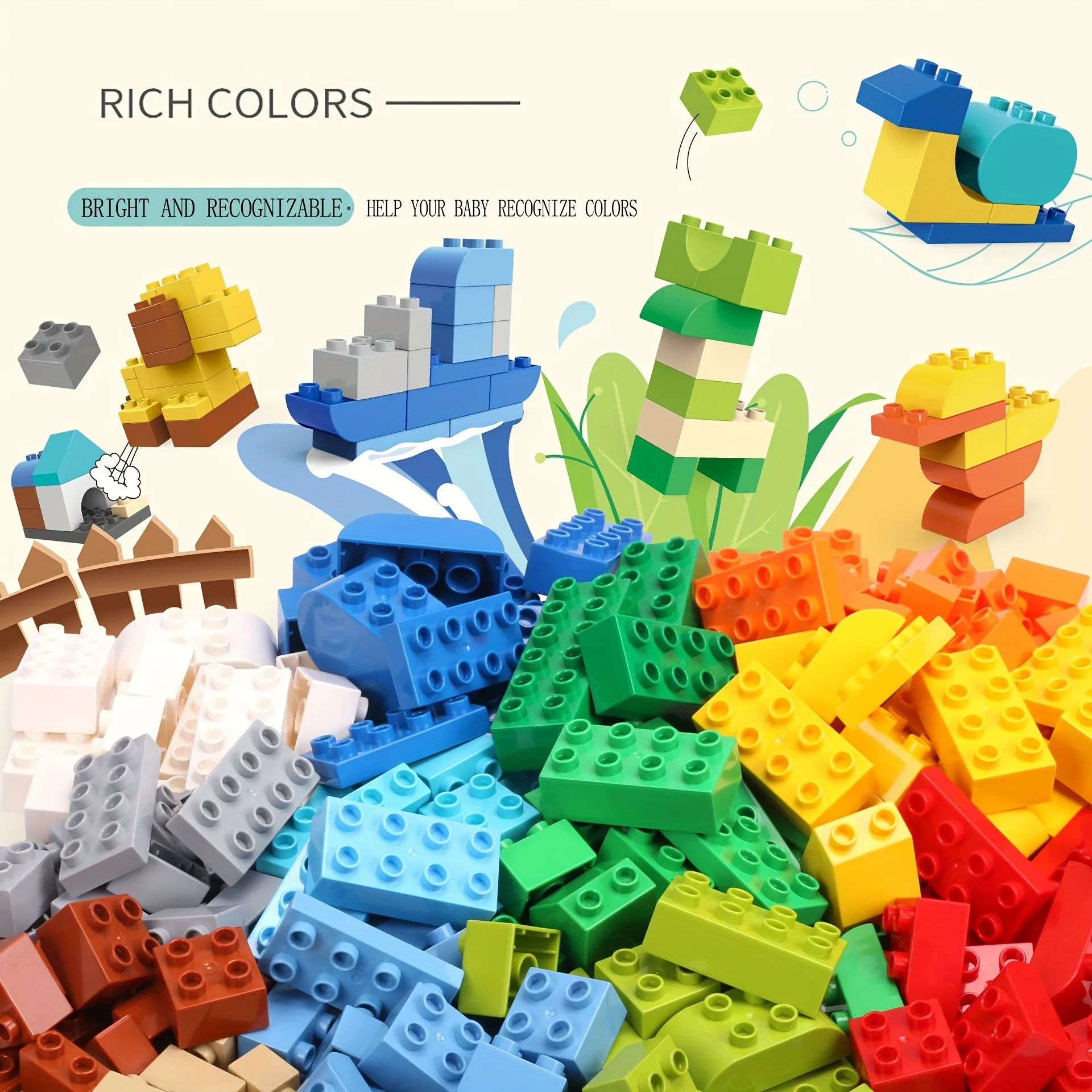 500g Large Building Blocks Educational Puzzle Toys for Kids