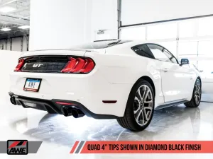 AWE Tuning 2018  Ford Mustang GT (S550) Cat-back Exhaust - Track Edition (Quad Diamond Black Tips)