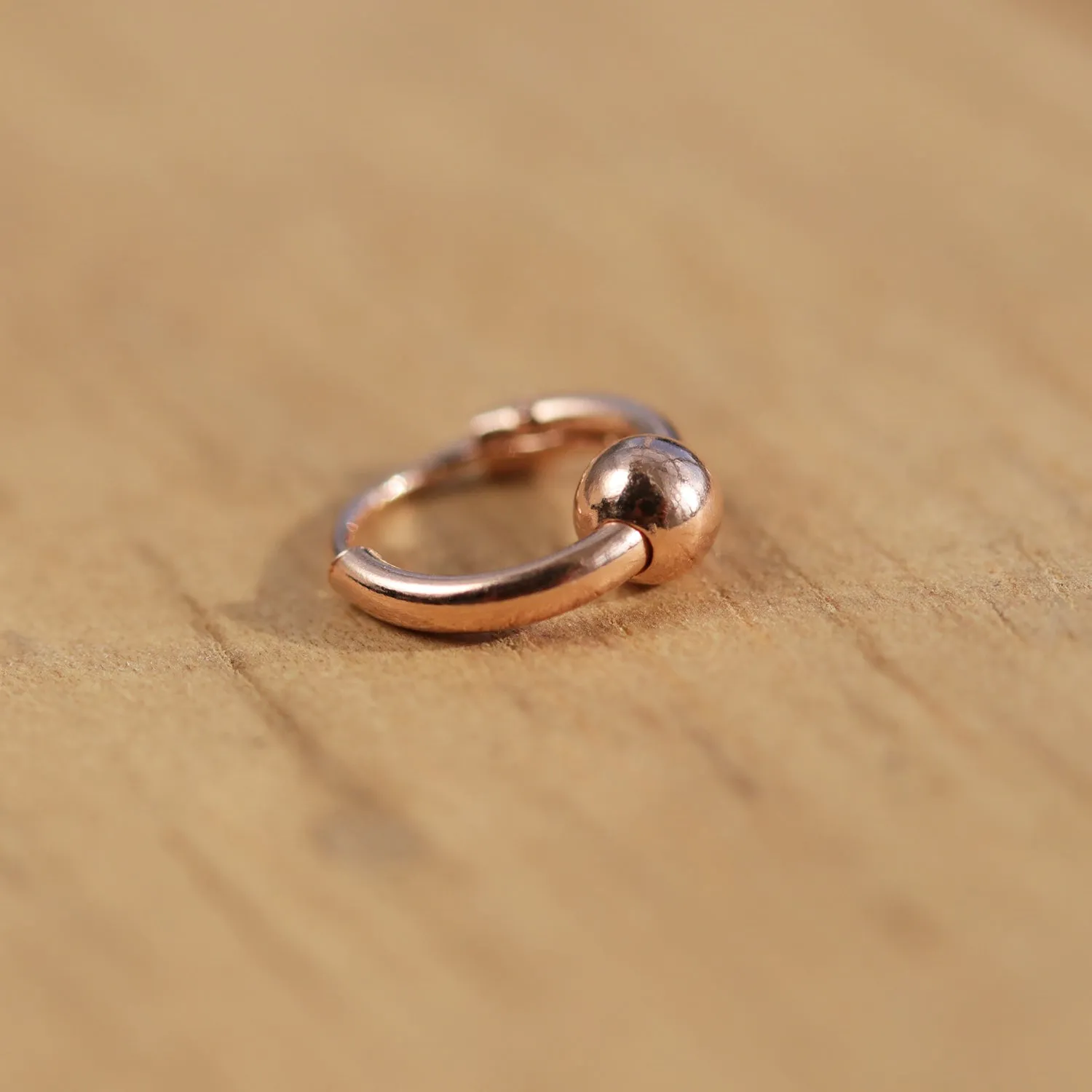 Ball Detailed Rose Gold Mini Snuggie Hoop
