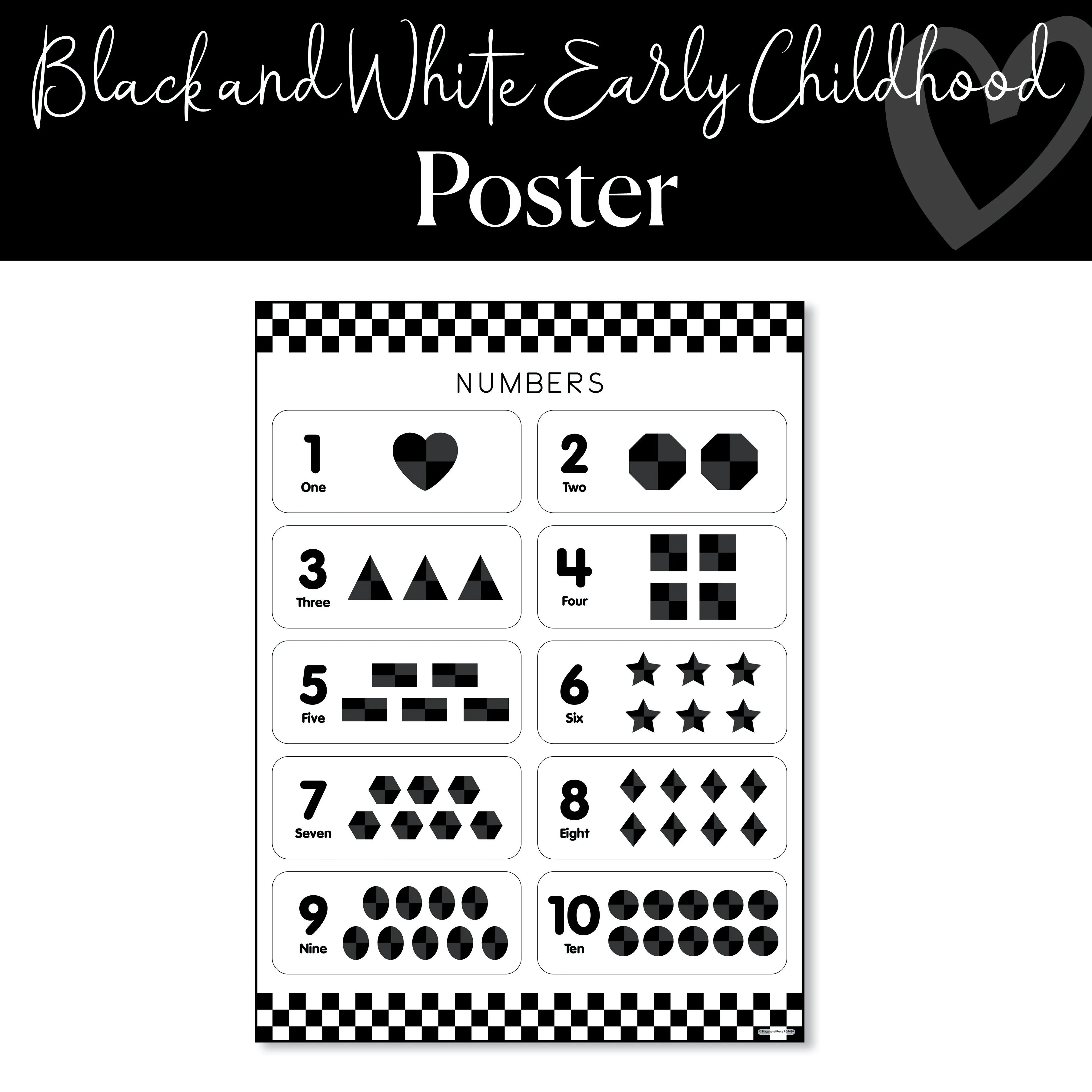 Black and White | Number Poster | Playground Press by Schoolgirl Style