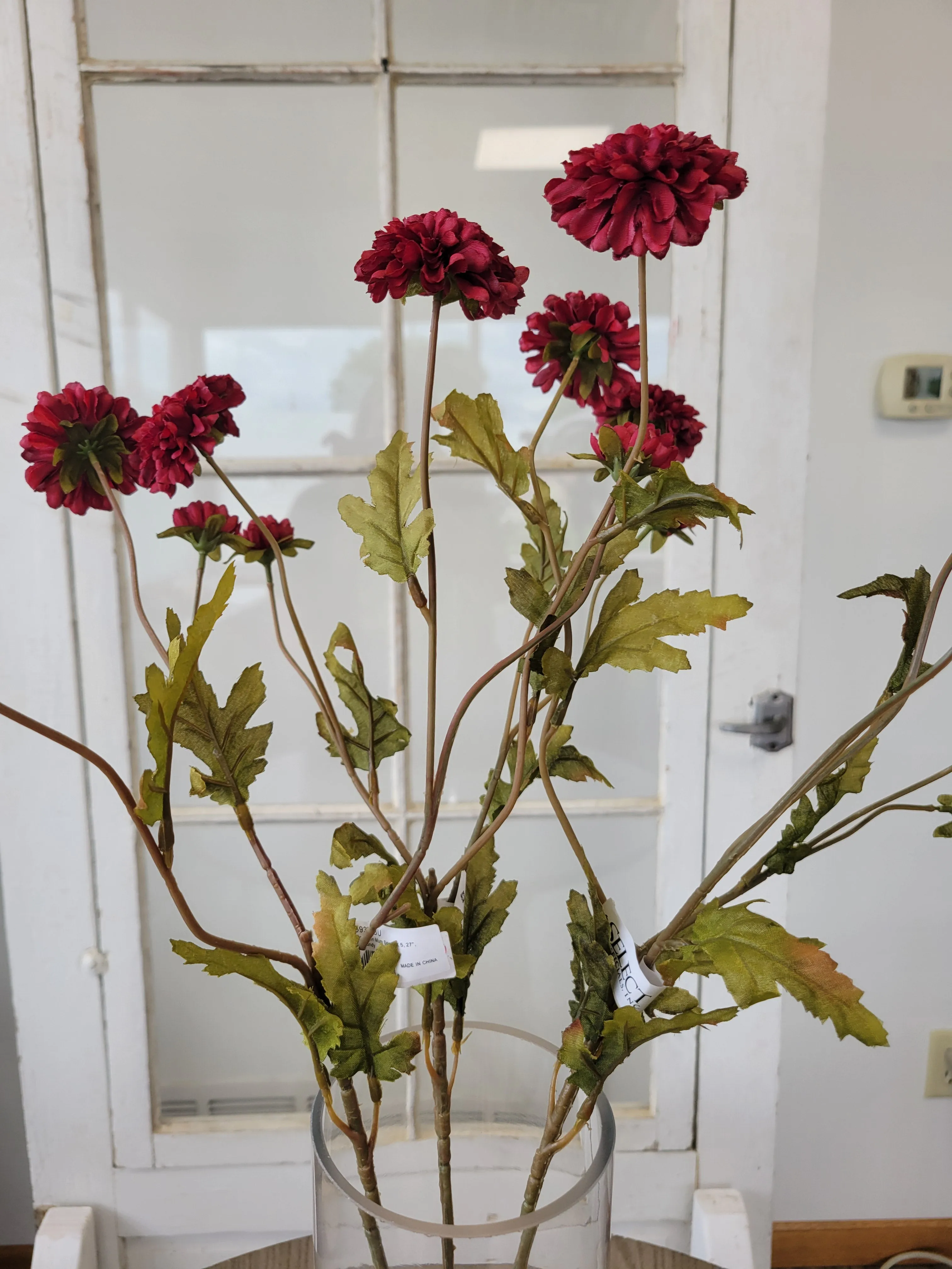 Burgundy Pom-Pon Mum Spray