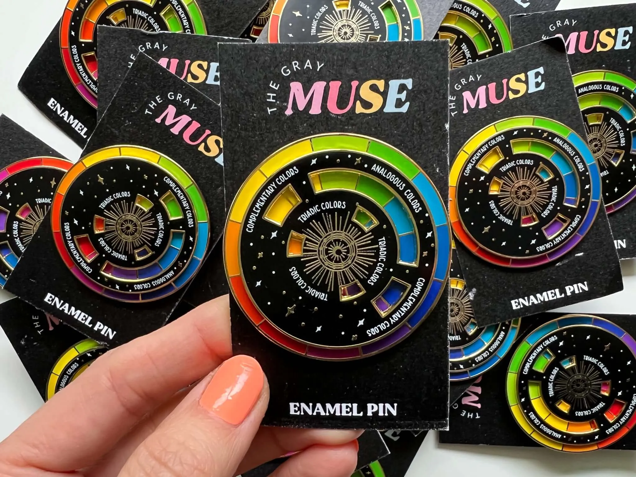 Color Wheel Interactive Enamel Pin