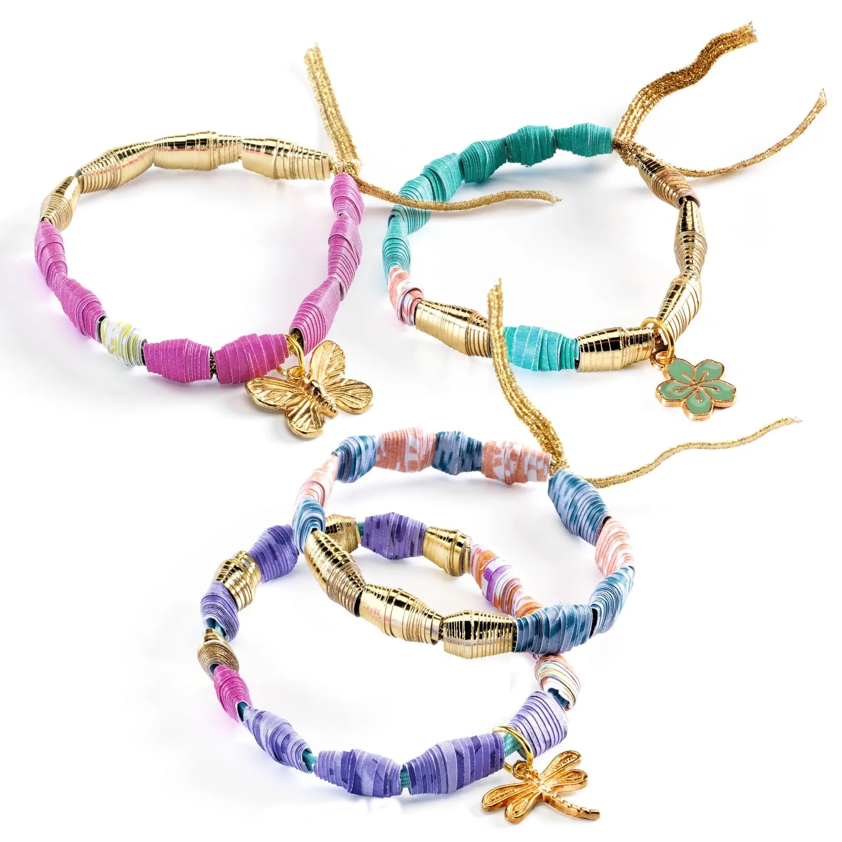Djeco Do It Yourself Paper Beads and Bracelets – Stylish and Golden