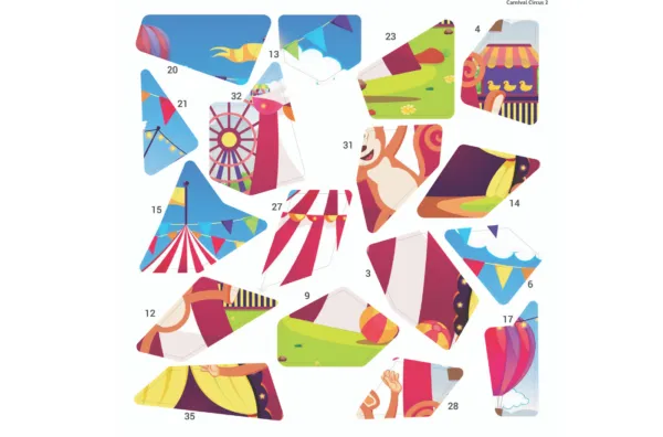 Educational Sticker Puzzle – Circus Carnival