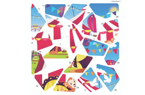 Educational Sticker Puzzle – Circus Carnival