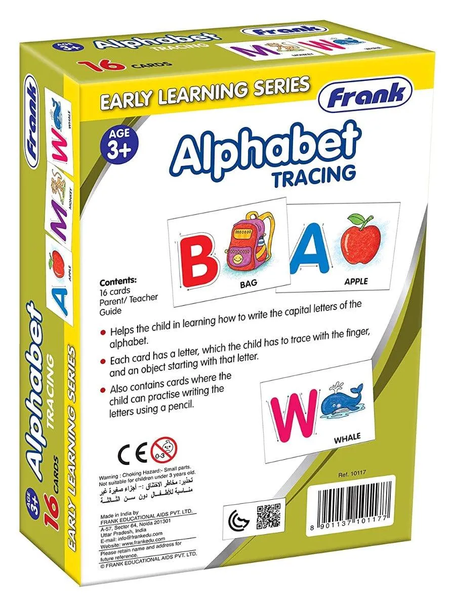 Frank Alphabet Capital Tracing 16 Double-Sided Cards for Ages 3 & Above