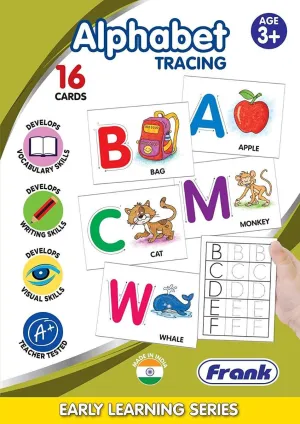 Frank Alphabet Capital Tracing 16 Double-Sided Cards for Ages 3 & Above