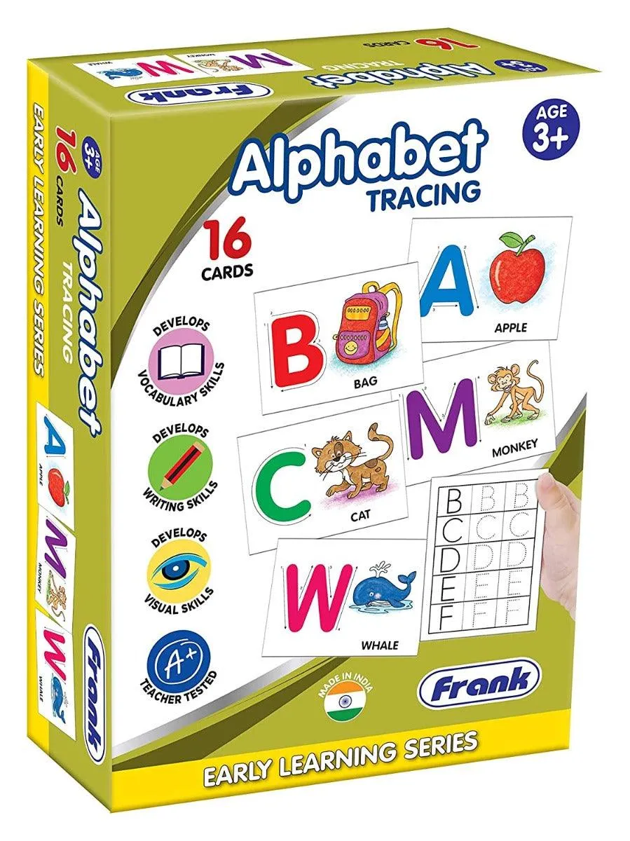 Frank Alphabet Capital Tracing 16 Double-Sided Cards for Ages 3 & Above