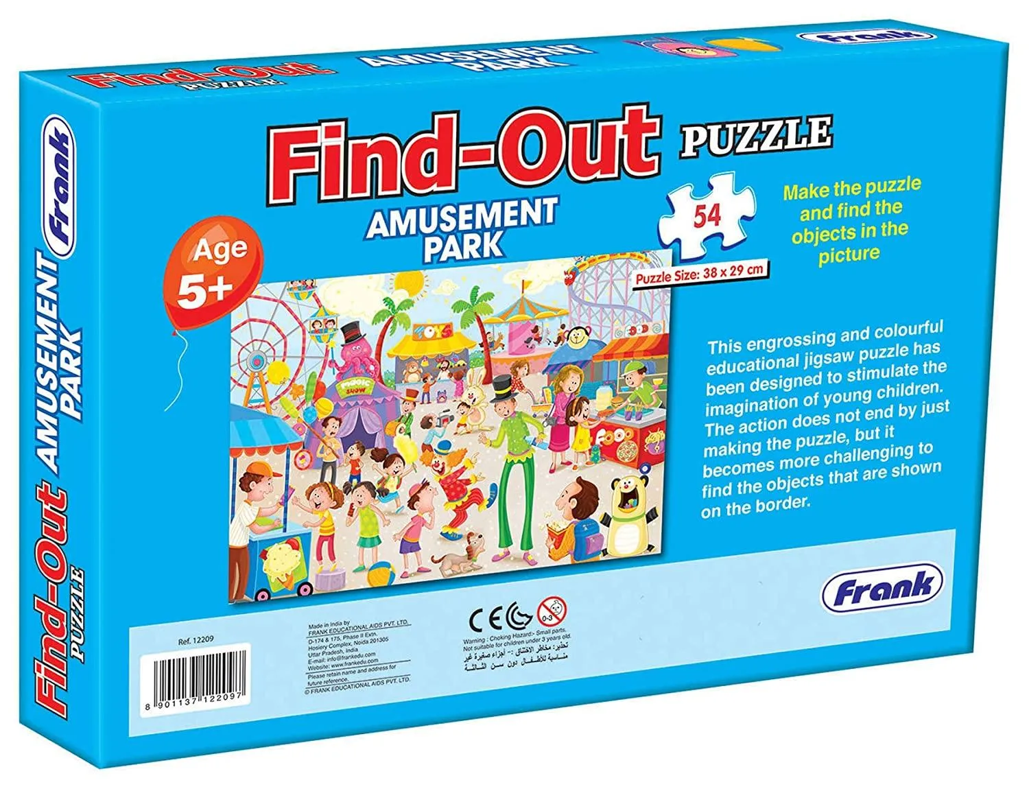 Frank Find Out - Amusement Park 54 Pieces Jigsaw Puzzle for Age 5 Years and Above