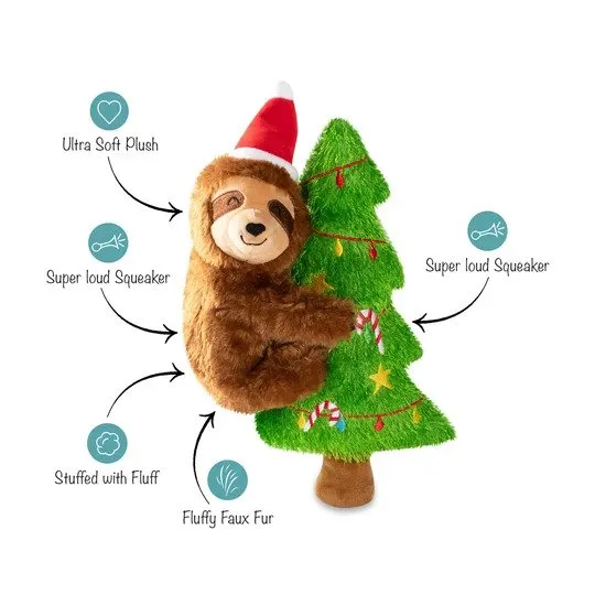 Fringe Dog Toy Holiday Merry Slothmas