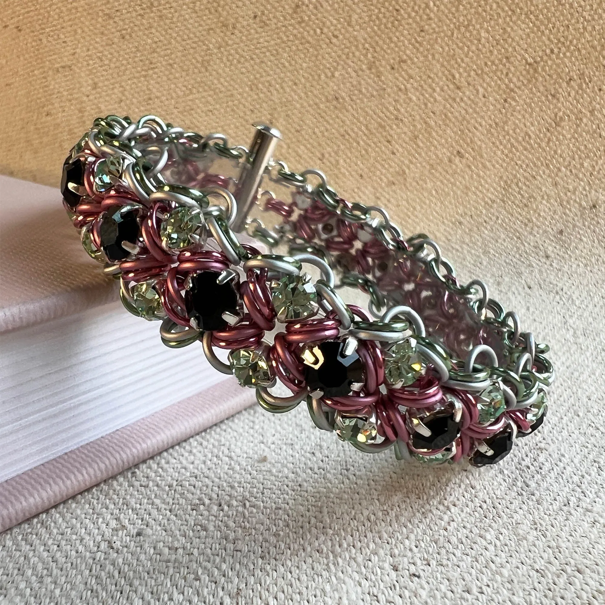 Frosted Watermelon Rhinestone Bracelet & Earrings PDF Tutorial & Video Class -no physical items