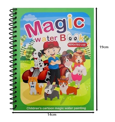 GLUN® Water Magic Book, Magic Doodle Pen, Coloring Doodle Drawing Board Games for Kids, Educational Toy for Growing Kids (Theme 15)