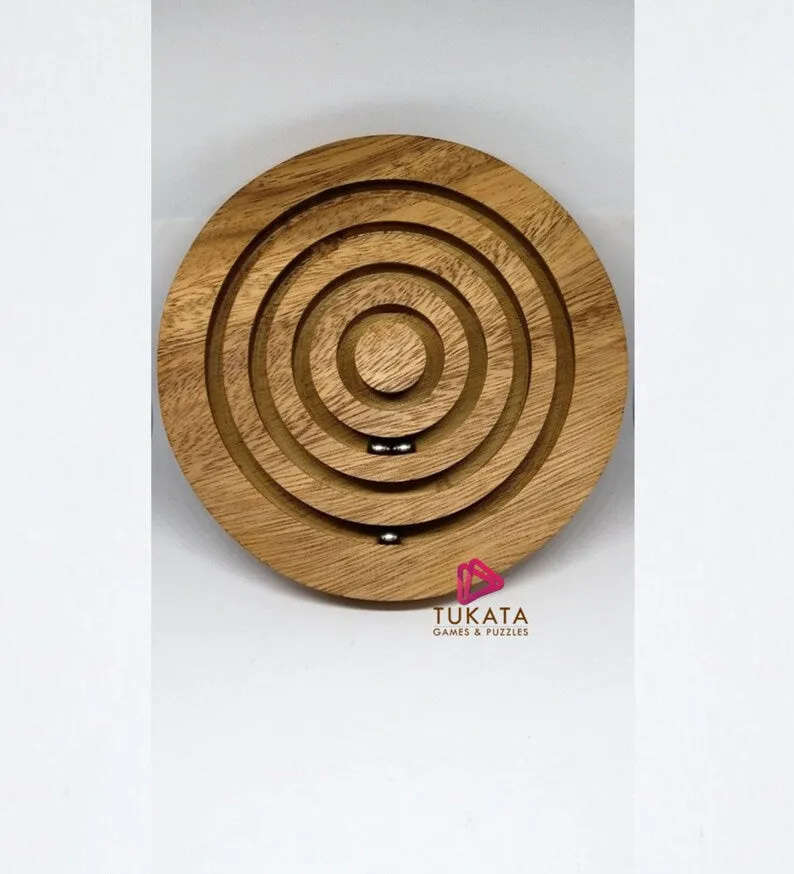 Handmade Wooden 3D Marble Run Maze Puzzle - Set of 3 Balls