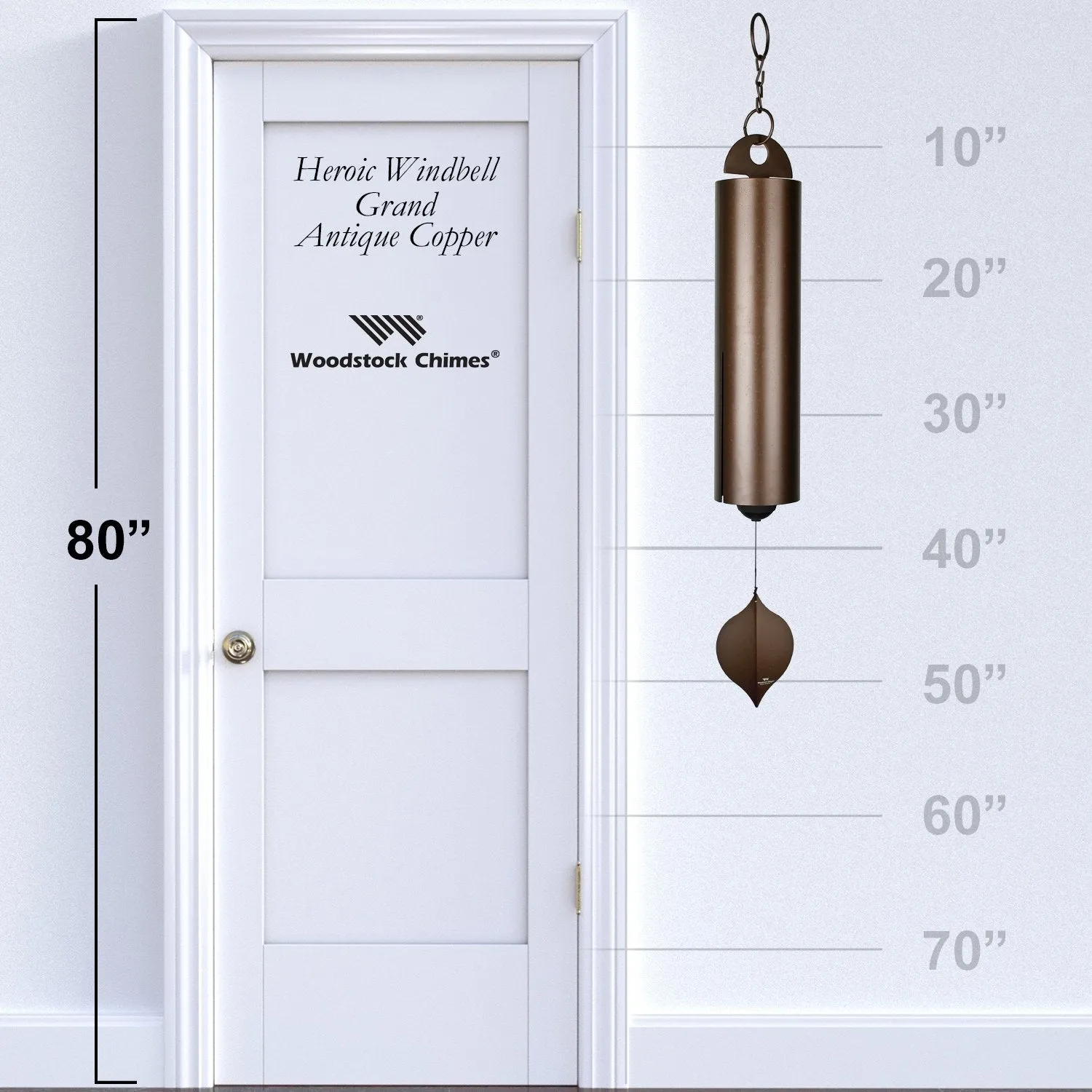 Heroic Windbell - Grand, Antique Copper