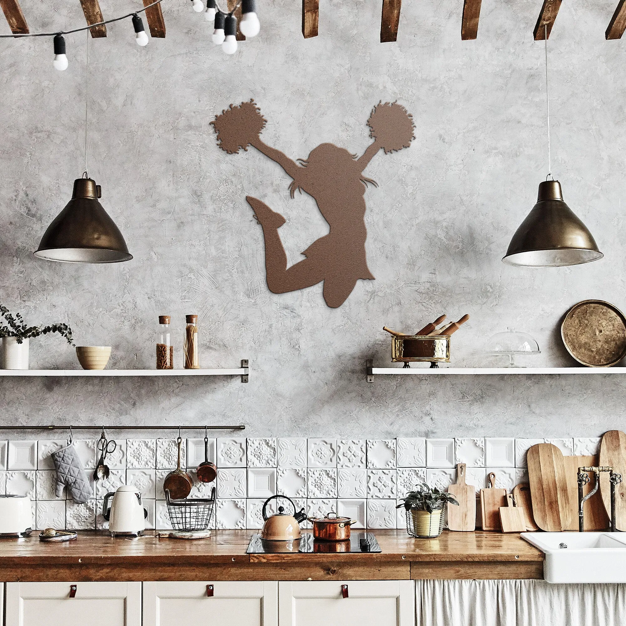 Jumping Cheerleader-2_Steel Wall Art
