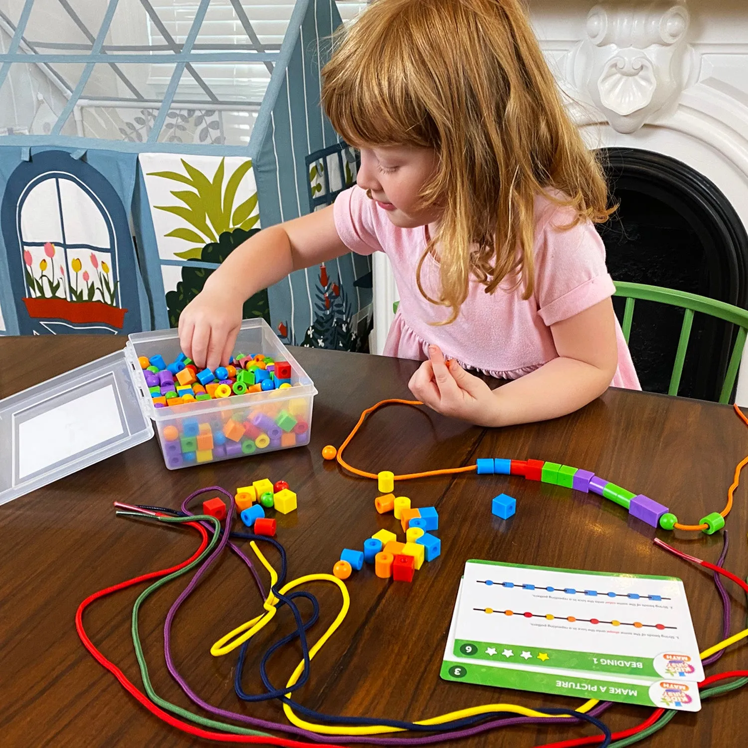 Kids First Math: Lacing Beads Math Kit with Activity Cards
