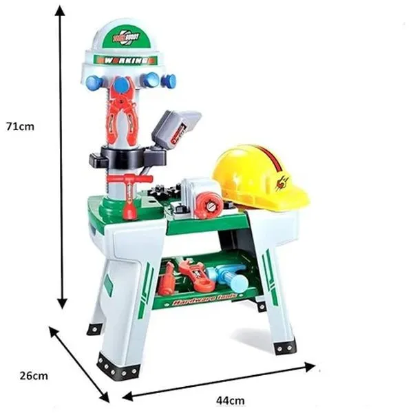 Multi-Color Pretend Construction Tool Set with Stool