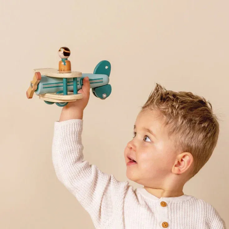 Toy Airplane with Peg Doll Pilot
