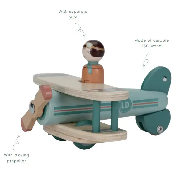 Toy Airplane with Peg Doll Pilot