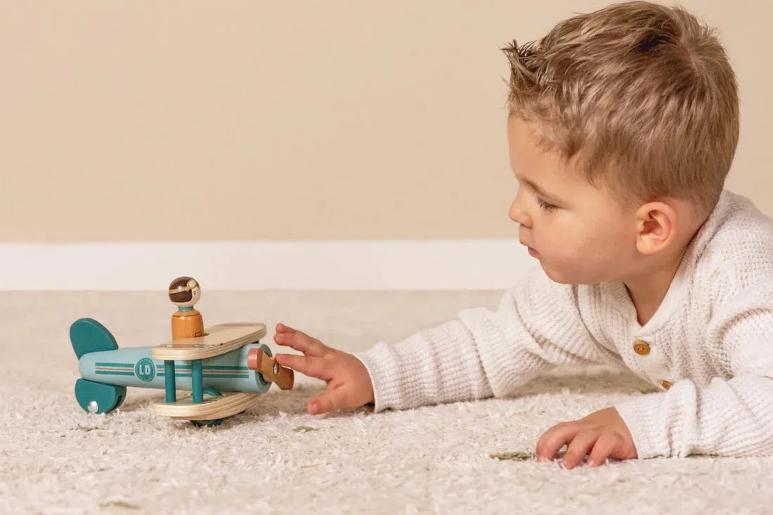 Toy Airplane with Peg Doll Pilot