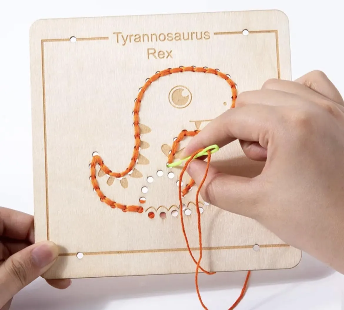 TOYARTSY Wool Pantting Kids Toys Montessory Materials Threading Drawing Board Game Educational Toys for Children DIY Craft Toy
