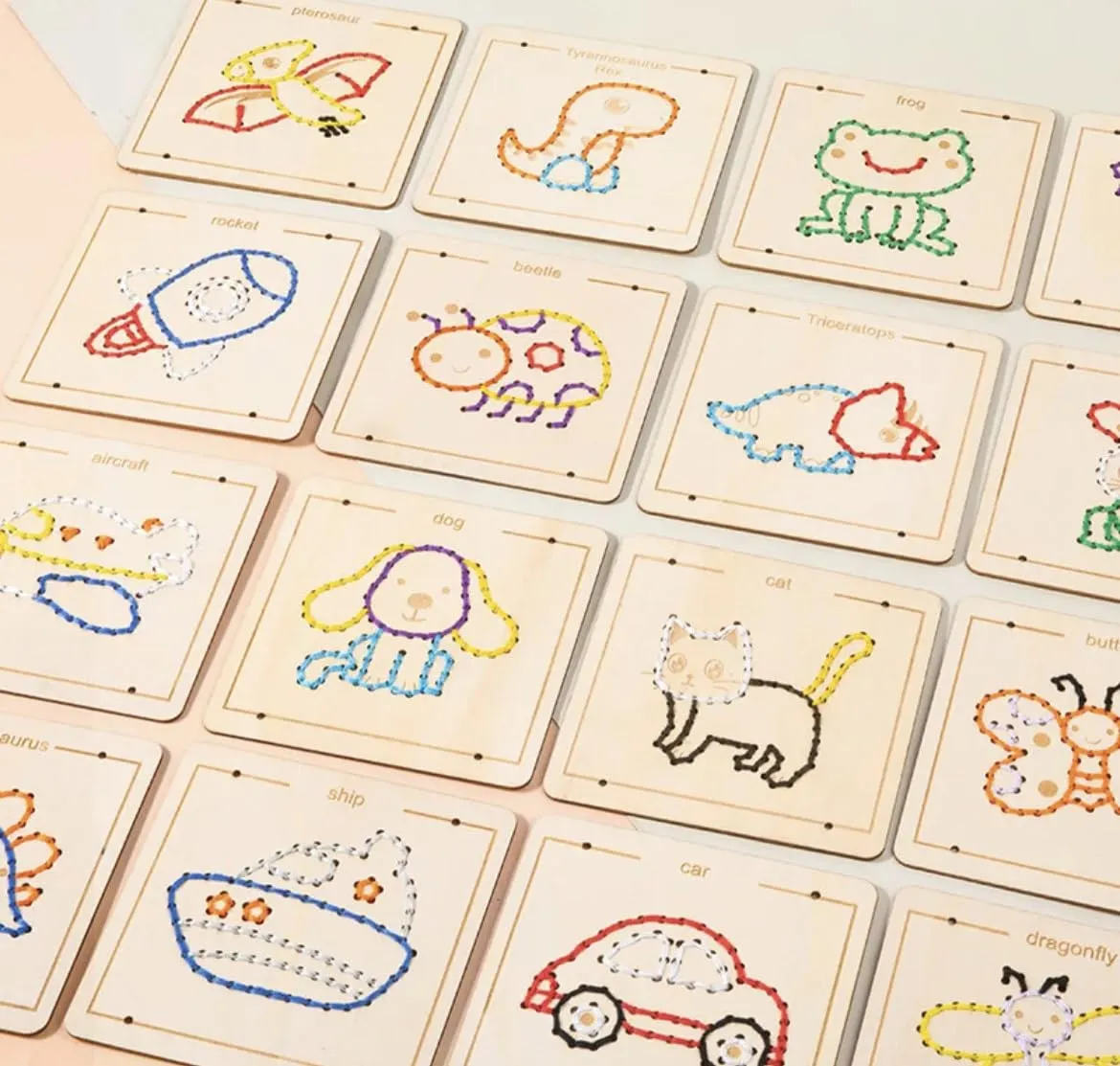 TOYARTSY Wool Pantting Kids Toys Montessory Materials Threading Drawing Board Game Educational Toys for Children DIY Craft Toy