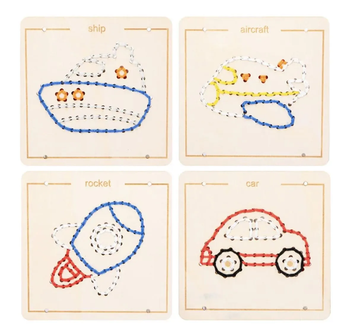 TOYARTSY Wool Pantting Kids Toys Montessory Materials Threading Drawing Board Game Educational Toys for Children DIY Craft Toy