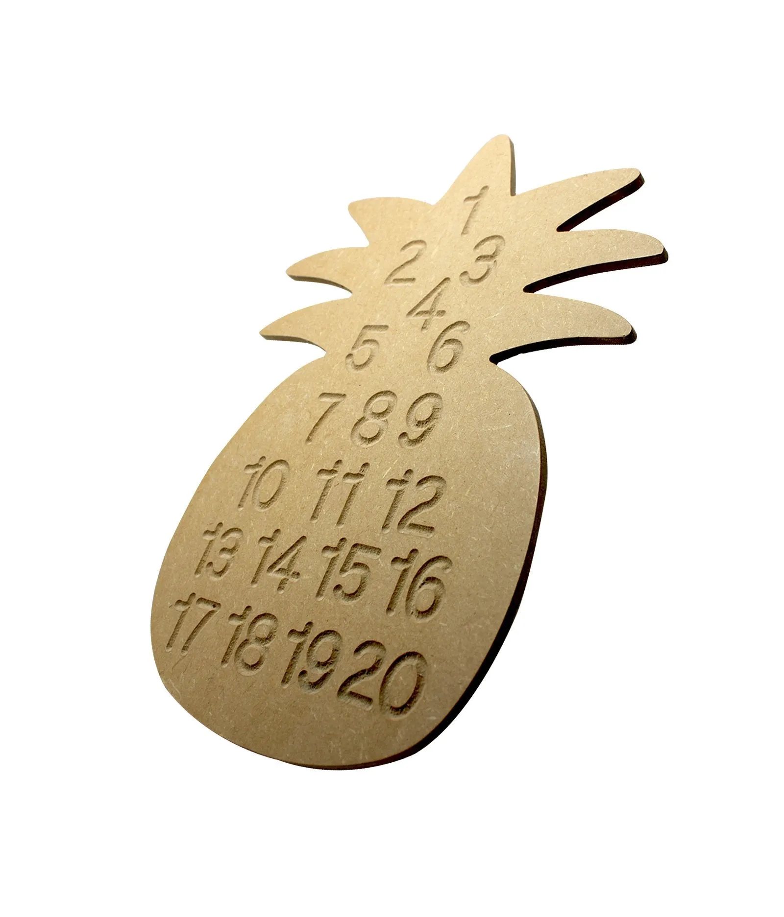 Whittlewud Pineapple Shape Numbers Tracing Board, Montessori Toy 1 to 20 Numbers Reading, Writing & Counting Toys for Kids