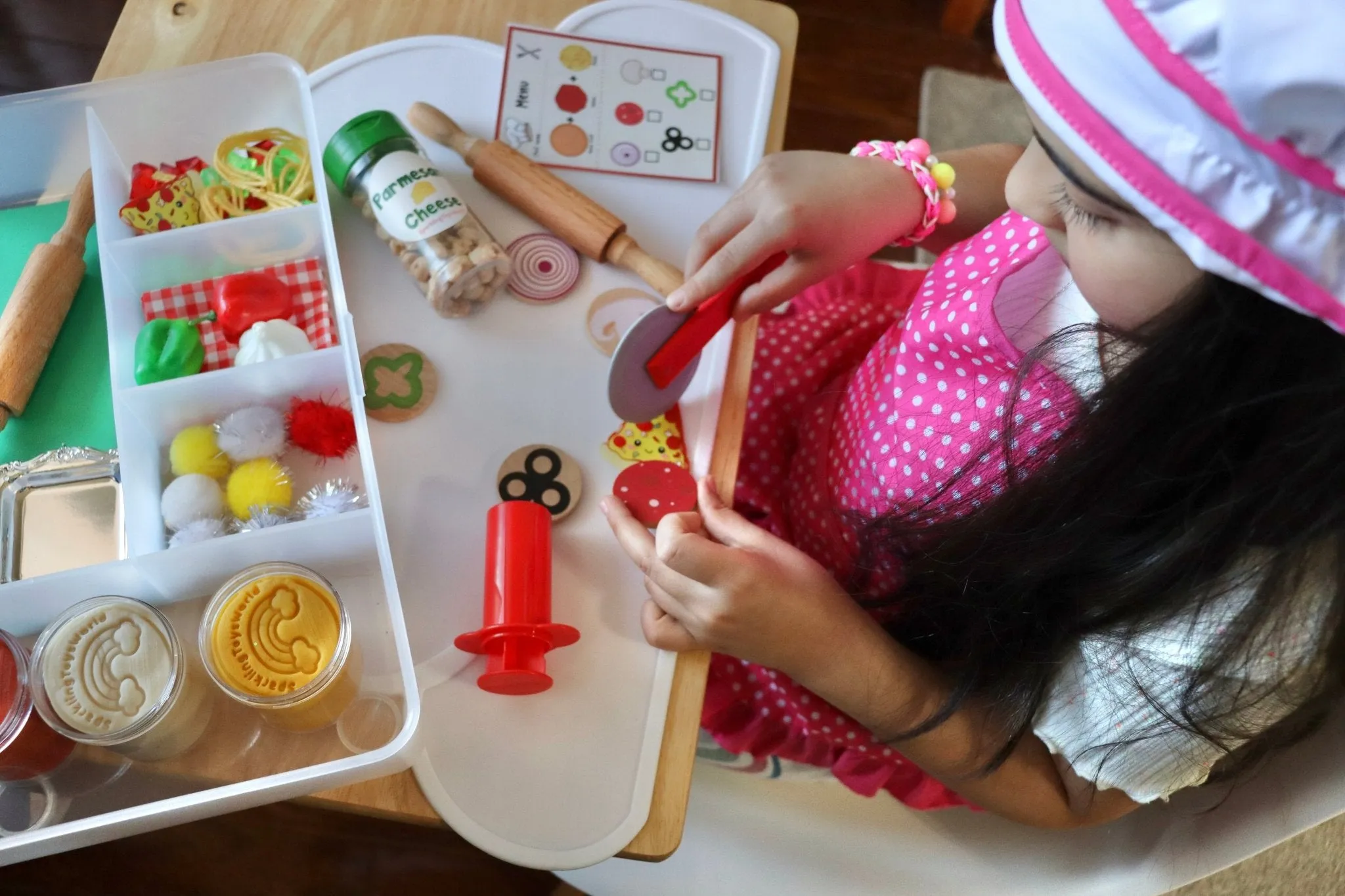 Wooden pizza Play Dough kit
