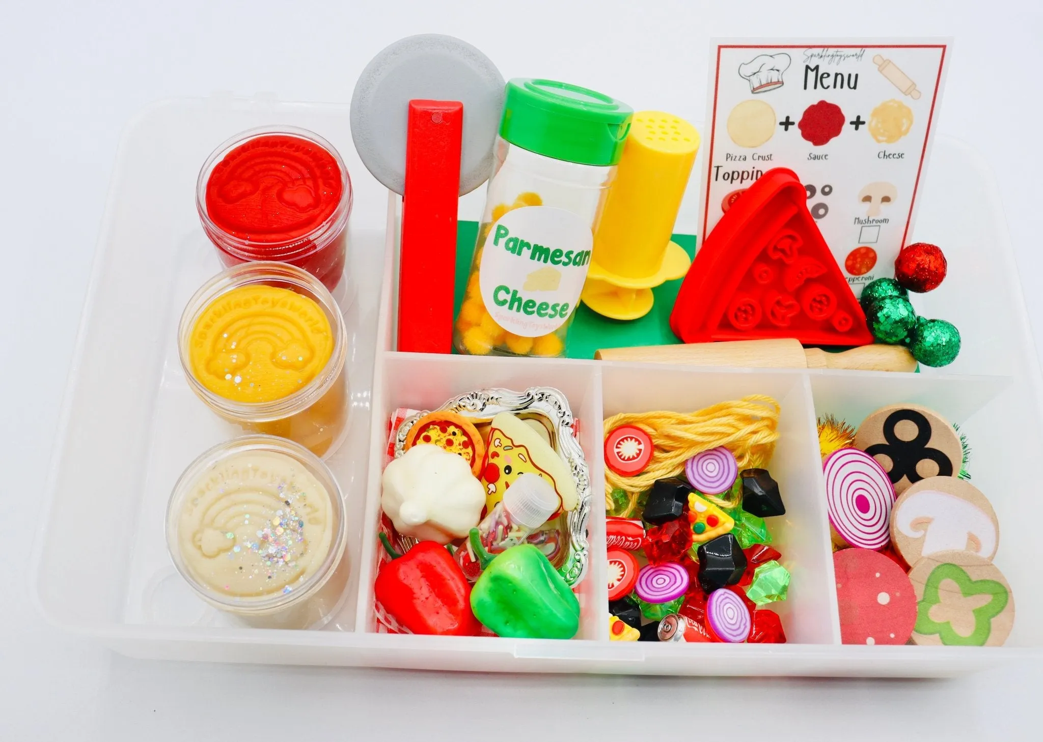 Wooden pizza Play Dough kit