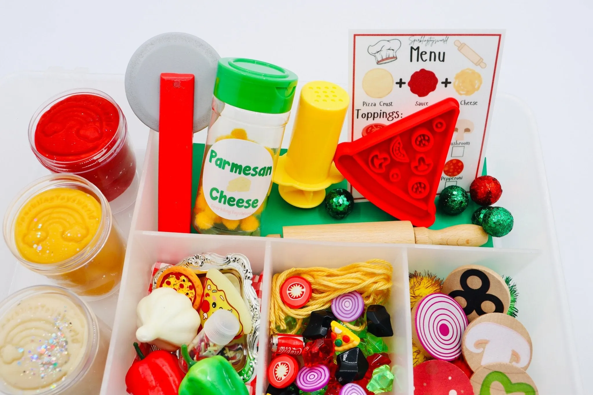 Wooden pizza Play Dough kit