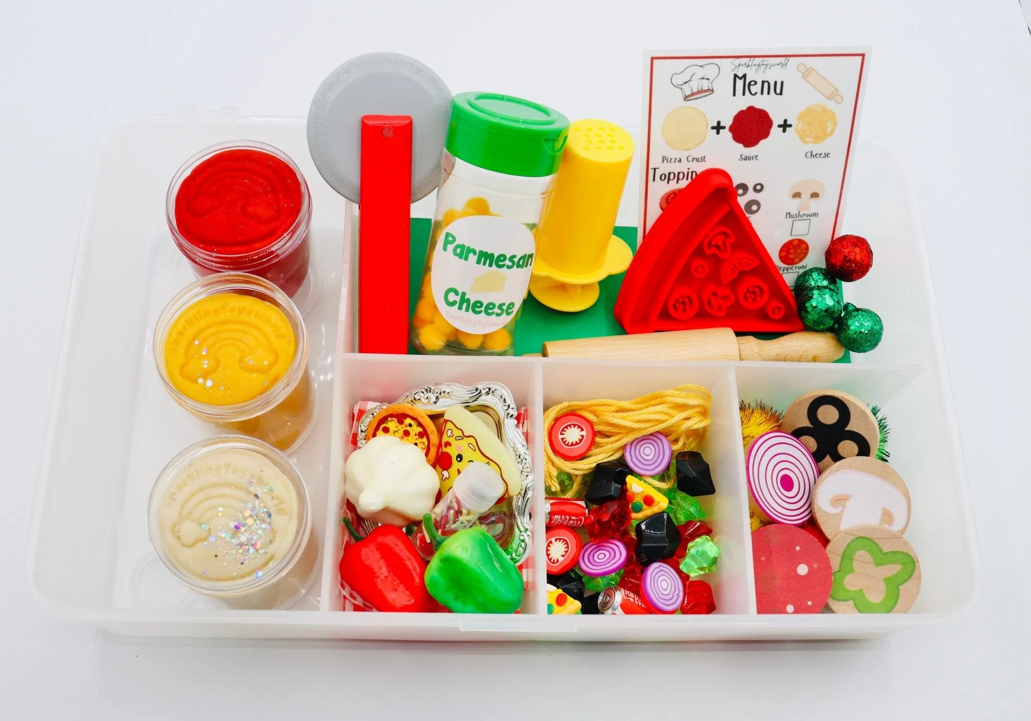 Wooden pizza Play Dough kit