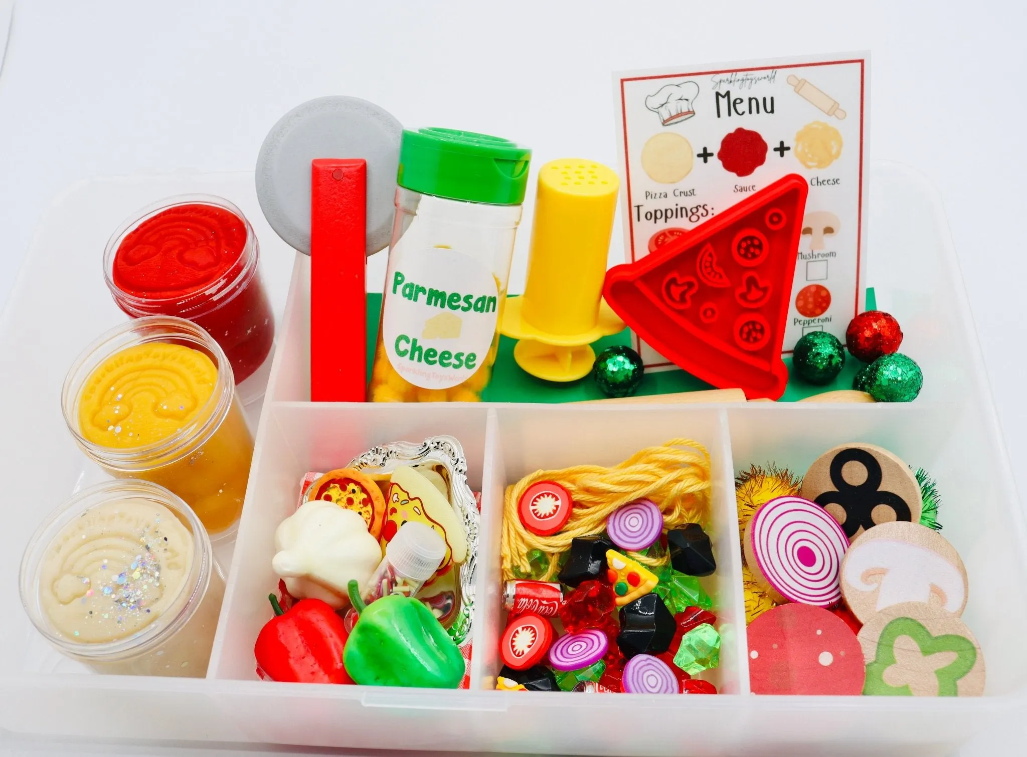 Wooden pizza Play Dough kit