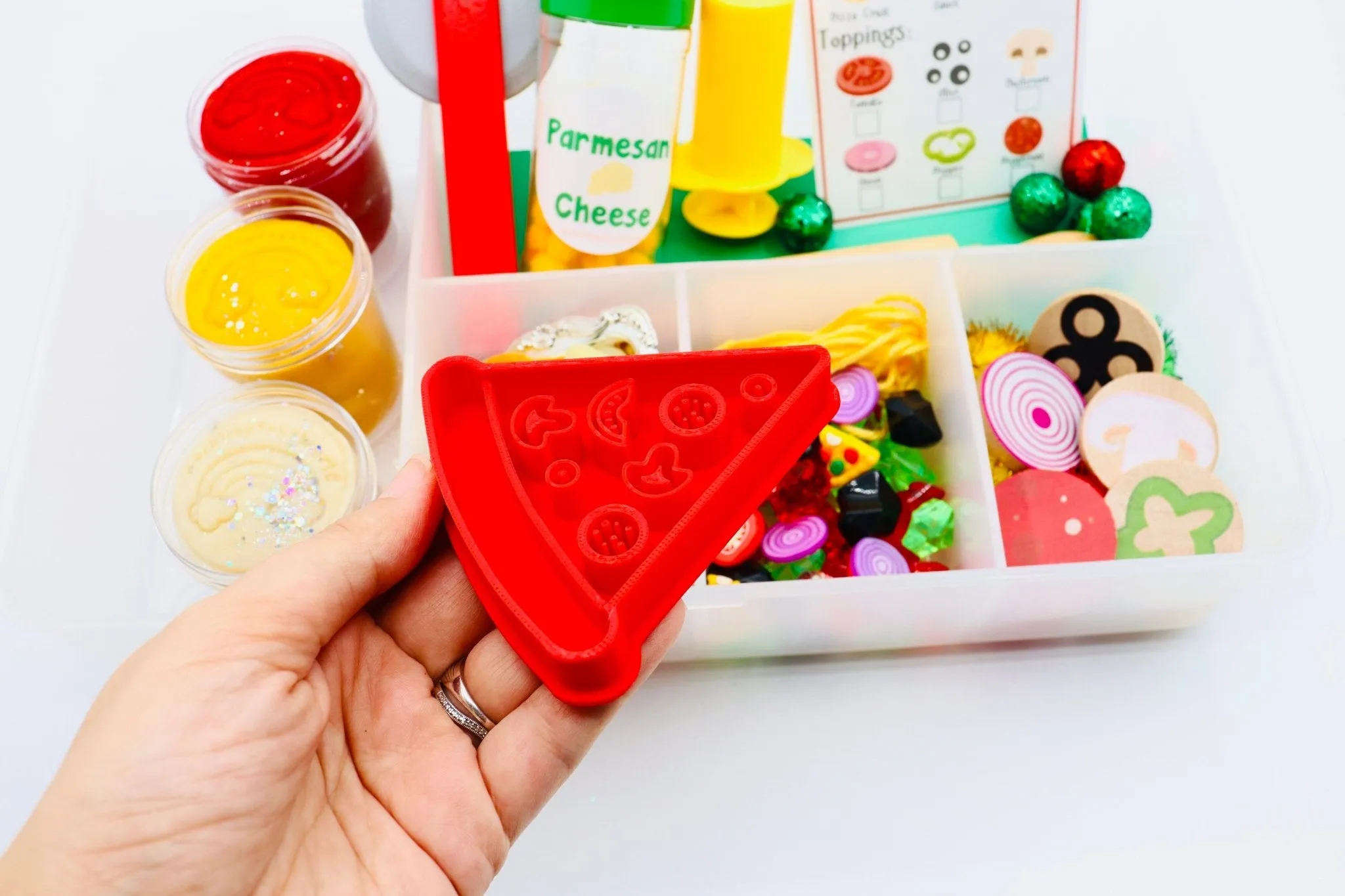 Wooden pizza Play Dough kit