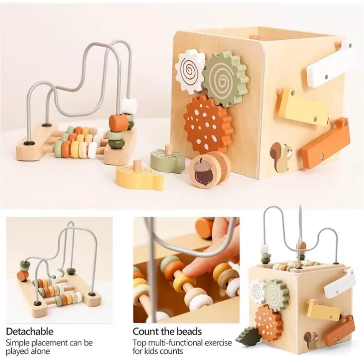 Woodland 5-in-1 Wooden Cognitive Activity Cube